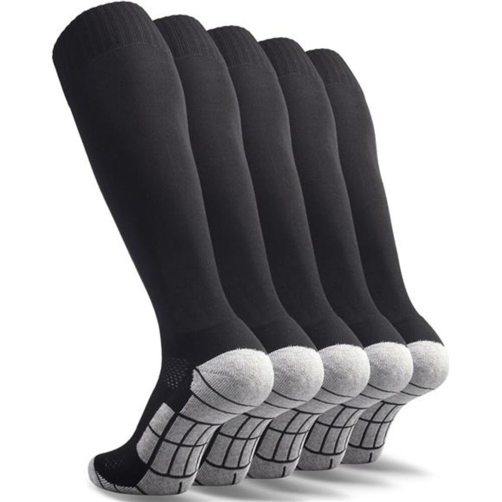 Soccer Socks (1/3/5 pairs) Team Sport Knee High Socks for Adult Youth Kids